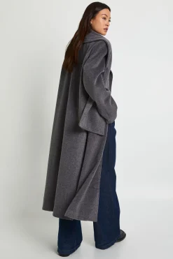 boohoo Manteau long à effet laine avec écharpe<Femme Vestes & Manteaux