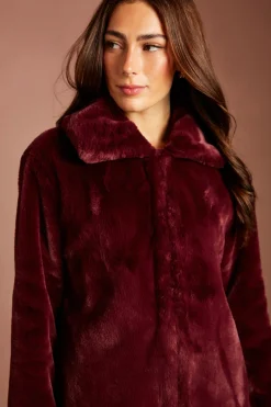 Coast Manteau Long En Synthétique Bordeaux Avec Col<Femme Vestes & Manteaux|Looks Bordeaux
