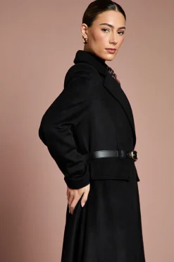 Coast Manteau Long Lisa Tan de Cérémonie avec Détail Jupe et Ceinture<Femme Manteaux Et Vestes D’Automne|Vestes & Manteaux