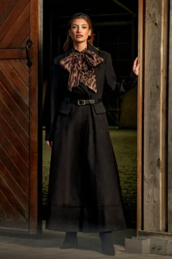 Coast Manteau Long Lisa Tan de Cérémonie avec Détail Jupe et Ceinture<Femme Manteaux Et Vestes D’Automne|Vestes & Manteaux