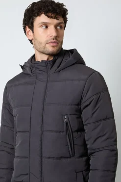 Burton Manteau Long Matelassé Anthracite<Homme Manteaux Et Vestes