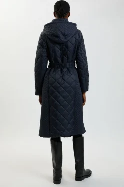 KarenMillen Manteau Long Matelassé à Casynthétiqueche<Femme Manteaux Et Vestes D’Automne|Vestes & Manteaux