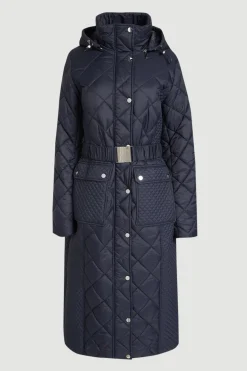 KarenMillen Manteau Long Matelassé à Casynthétiqueche<Femme Manteaux Et Vestes D’Automne|Vestes & Manteaux