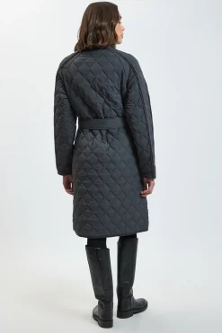 KarenMillen Manteau Long Matelassé À Liseré Petite<Femme Manteaux Et Vestes D’Automne|Vestes & Manteaux