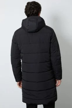 Manteau Long Matelassé Noir