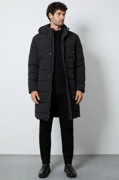 Manteau Long Matelassé Noir