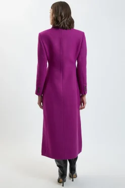 KarenMillen Manteau Long Maxi Cintré En Laine À Double Boutonnage Petite<Femme Manteaux Et Vestes D’Automne|Vestes & Manteaux