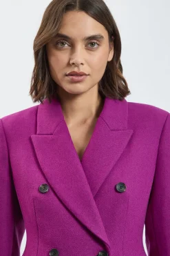 KarenMillen Manteau Long Maxi Cintré En Laine À Double Boutonnage Petite<Femme Manteaux Et Vestes D’Automne|Vestes & Manteaux