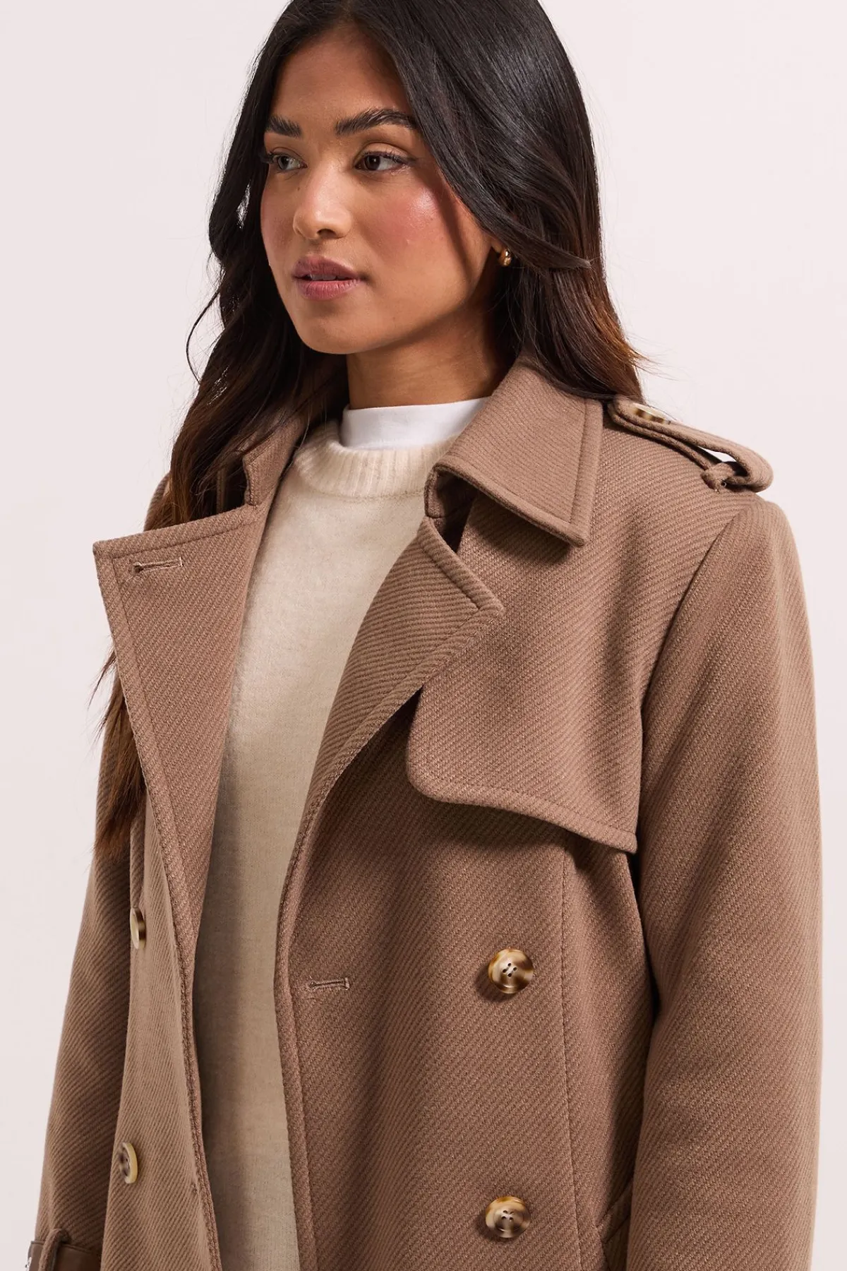 Dorothy Perkins Manteau Long Petite avec Détails de Manchettes et Boutons<Femme Manteaux Et Vestes D’Automne|Vestes & Manteaux
