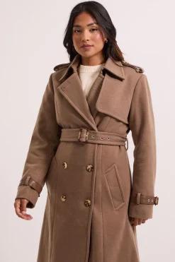 Dorothy Perkins Manteau Long Petite avec Détails de Manchettes et Boutons<Femme Manteaux Et Vestes D’Automne|Vestes & Manteaux