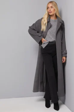 Manteau Long Petite à Double Boutonnage