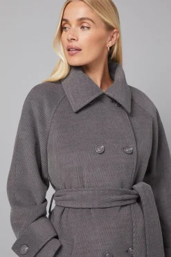 Manteau Long Petite à Double Boutonnage