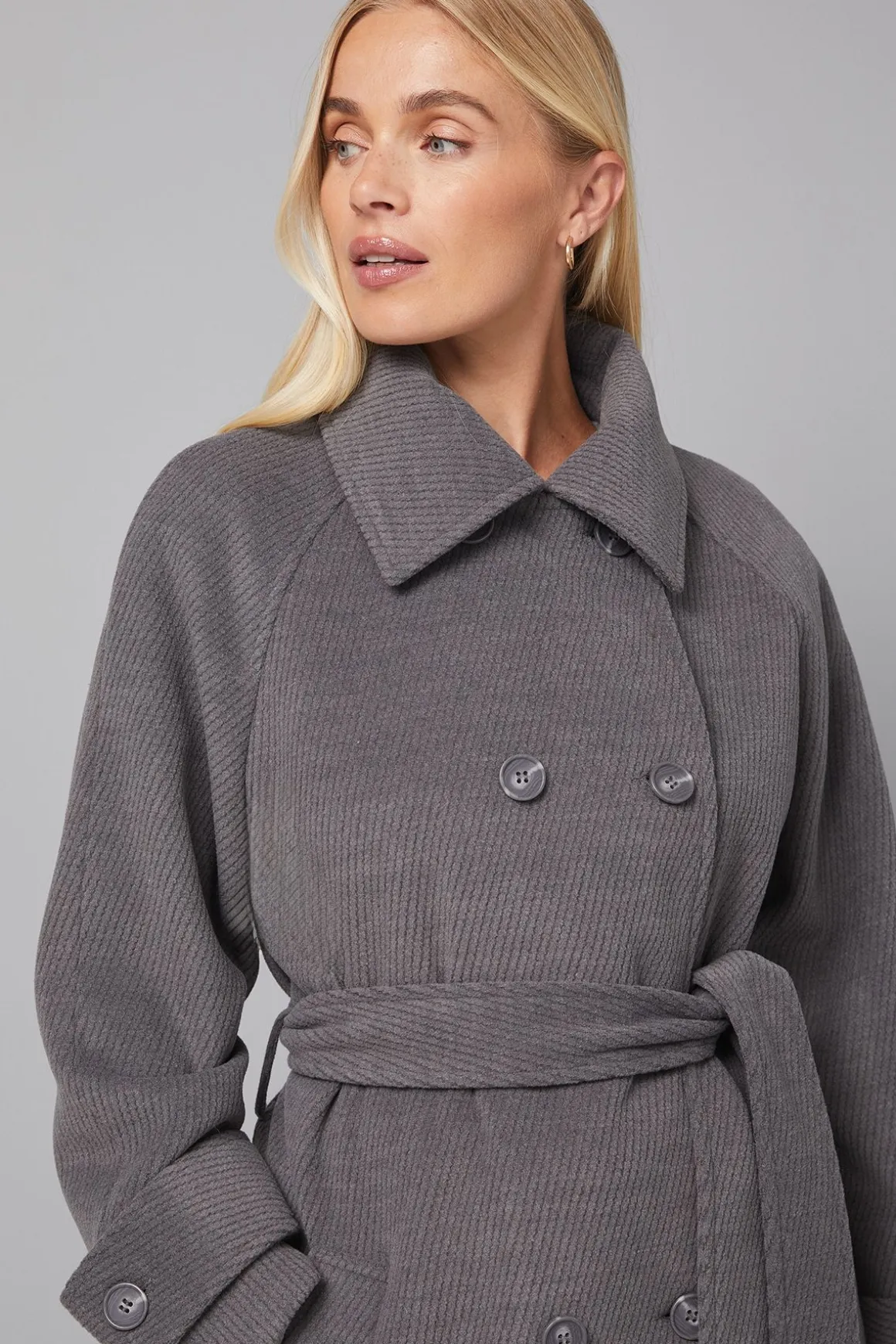 Manteau Long Petite à Double Boutonnage