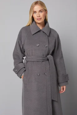 Manteau Long Petite à Double Boutonnage