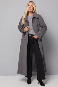 Manteau Long Petite à Double Boutonnage