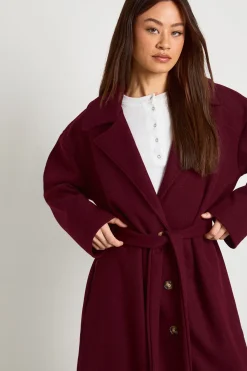 boohoo Manteau Long Surdimensionné à Ceinture Boutonné Aspect Laine<Femme Vestes & Manteaux