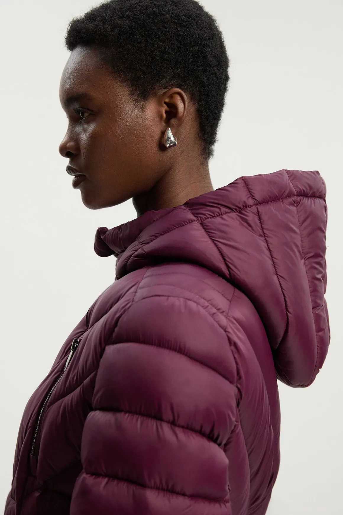 Manteau Matelassé en Duvet Véritable Compressible