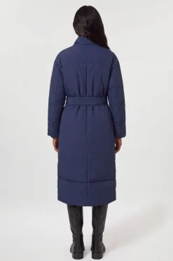 Manteau Matelassé Mi-long Avec Ceinture