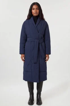 Manteau Matelassé Mi-long Avec Ceinture