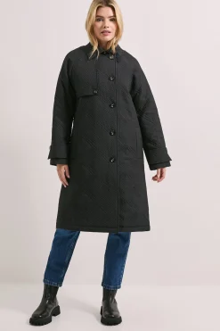 Dorothy Perkins Manteau Matelassé Mi-Long à Détail Col<Femme Vestes & Manteaux
