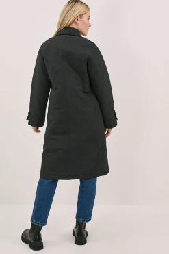 Dorothy Perkins Manteau Matelassé Mi-Long à Détail Col<Femme Vestes & Manteaux