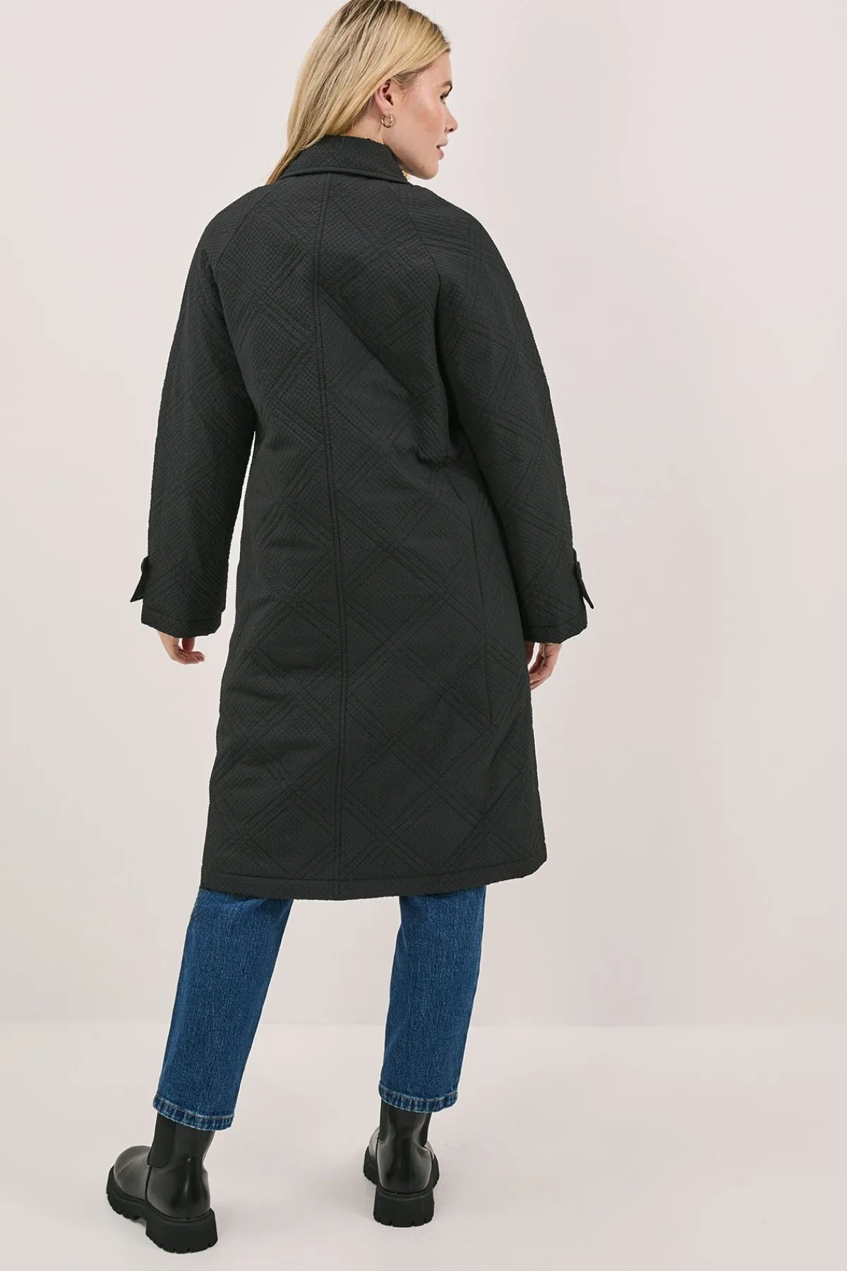 Dorothy Perkins Manteau Matelassé Mi-Long à Détail Col<Femme Vestes & Manteaux
