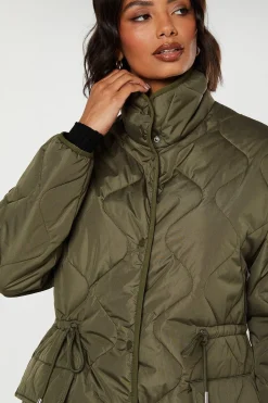 Dorothy Perkins Manteau Matelassé à Taille Coulissée avec Rembourrage<Femme Manteaux Et Vestes D’Automne|Vestes & Manteaux