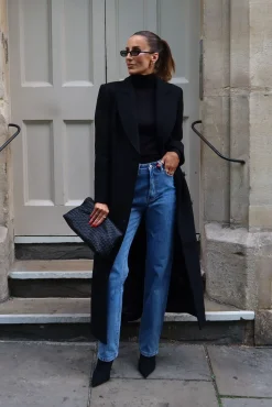Manteau Maxi Ajusté en Mélange de Laine