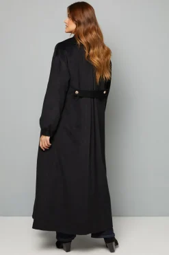 Manteau Maxi avec Col Large et Poignets Élastiques