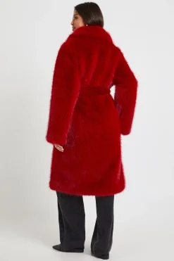 Manteau Maxi en synthétique avec Ceinture
