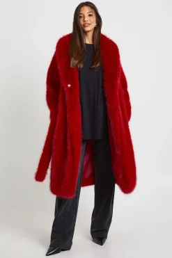 Manteau Maxi en synthétique avec Ceinture
