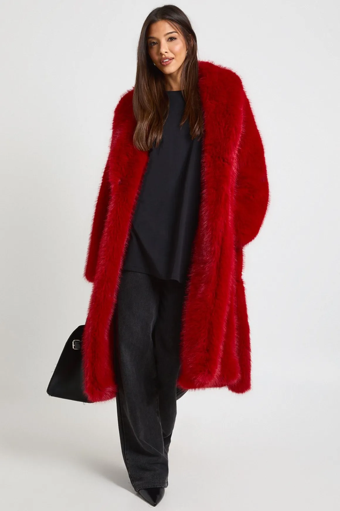 Manteau Maxi en synthétique avec Ceinture