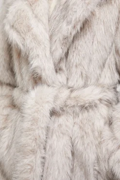Manteau Maxi en synthétique avec Ceinture