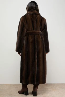 Manteau Maxi en synthétique avec Ceinture