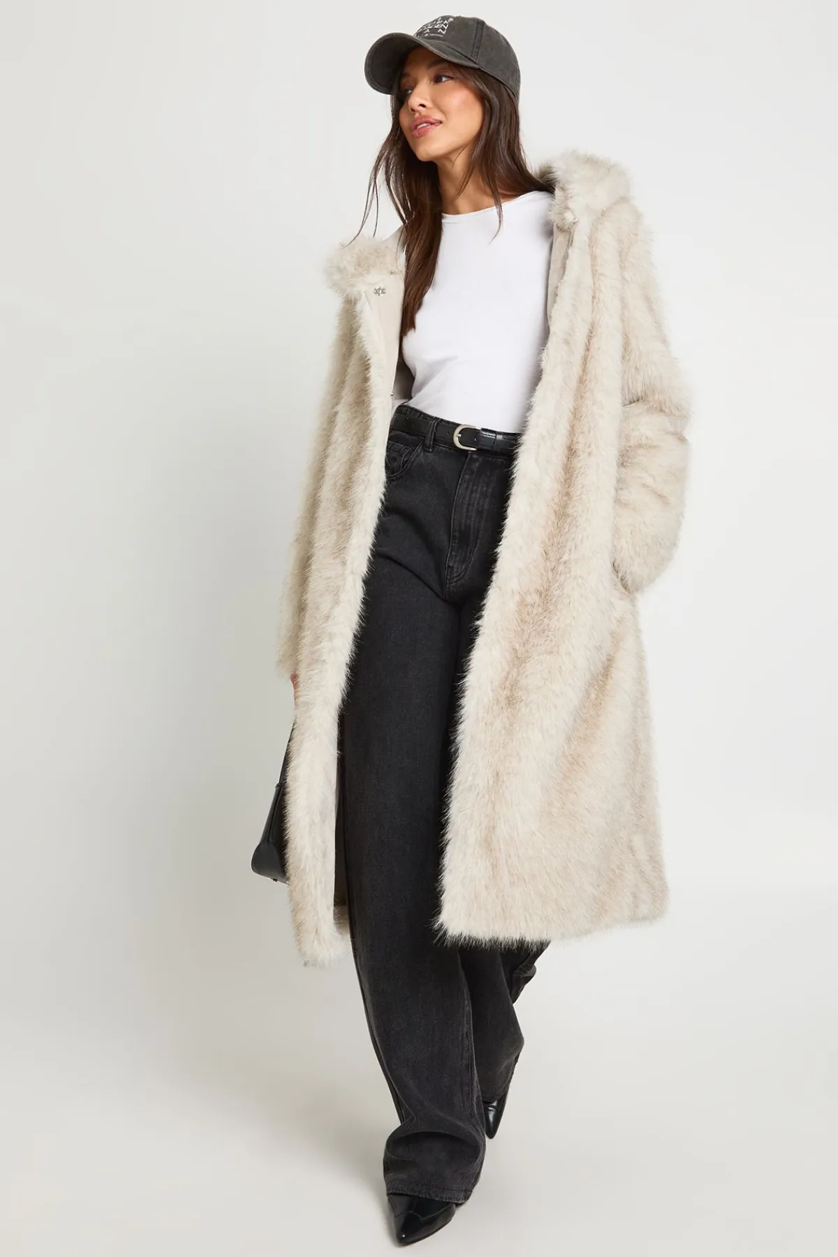 boohoo Manteau Maxi En Synthétique À Casynthétiqueche Avec Ceinture<Femme Vestes & Manteaux