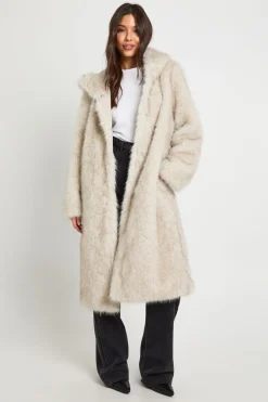 boohoo Manteau Maxi En Synthétique À Casynthétiqueche Avec Ceinture<Femme Vestes & Manteaux