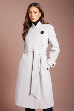 Coast Manteau Midi Asymétrique Effet Laine À Encolure Cache-cœur<Femme Vestes & Manteaux