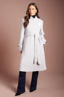 Coast Manteau Midi Asymétrique Effet Laine À Encolure Cache-cœur<Femme Vestes & Manteaux