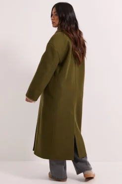 Manteau Midi Boutonné Coupe Décontractée Petite