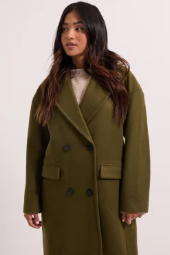 Manteau Midi Boutonné Coupe Décontractée Petite