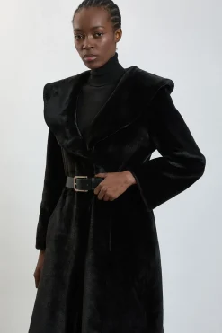 KarenMillen Manteau Midi Ceinturé À Col Surdimensionné En Synthétique<Femme Vestes & Manteaux