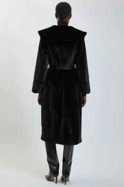 KarenMillen Manteau Midi Ceinturé À Col Surdimensionné En Synthétique<Femme Vestes & Manteaux