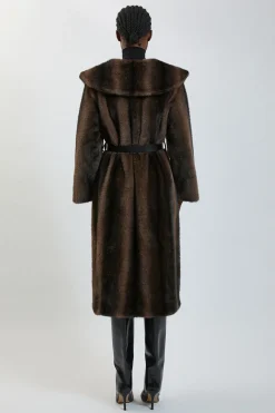 KarenMillen Manteau Midi Ceinturé À Col Surdimensionné En Synthétique<Femme Vestes & Manteaux