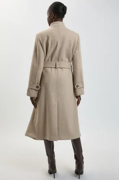 KarenMillen Manteau Midi Cintré À Col Croisé En Laine Pour Petite Taille<Femme Manteaux Et Vestes D’Automne|Vestes & Manteaux