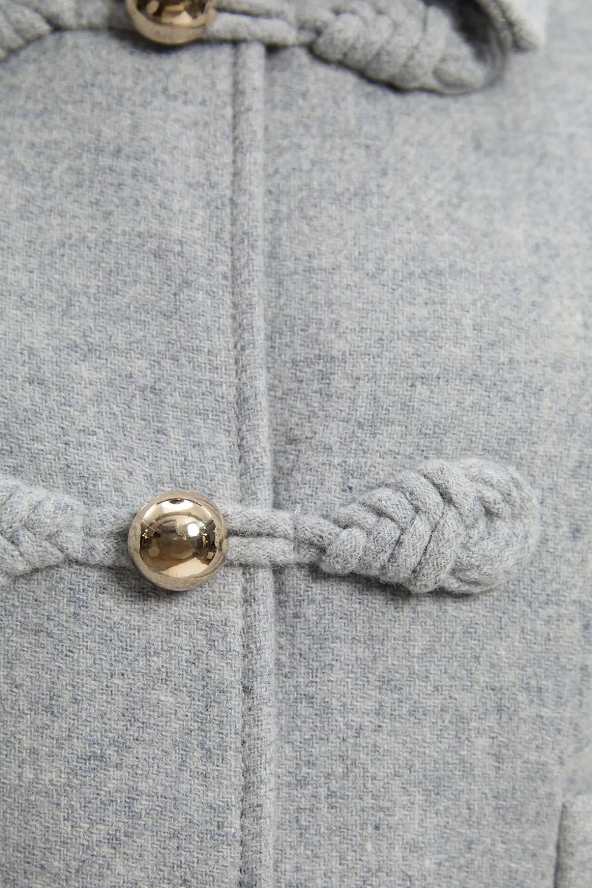 Manteau Midi Cintré Petite avec Détail Nœud en Laine et Fermeture à Boucle