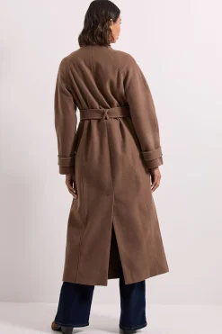 Manteau Midi Classique à Col Cheminée