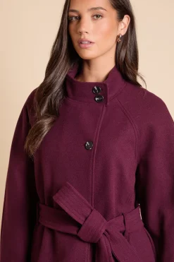 Manteau Midi Classique à Col Cheminée