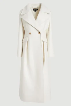 Manteau Midi En Laine Avec Jupe Évasée Structurée