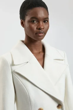 Manteau Midi En Laine Avec Jupe Évasée Structurée
