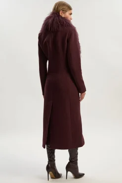KarenMillen Manteau Midi en Laine à Double Boutonnage avec Col Amovible Ajusté<Femme Tailleurs|Manteaux Et Vestes D’Automne